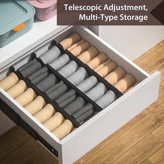 DUCOO 4 PCS Drawer Divider, Expandable Separators - Image 5