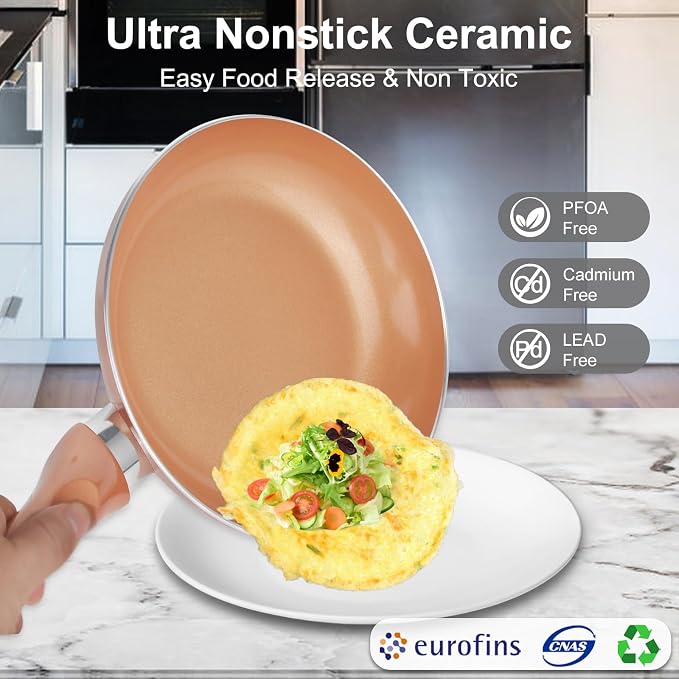 M MELENTA Pots and Pans Set Ultra Nonstick, Pre-Installed 11pcs Cookware Set - Image 3