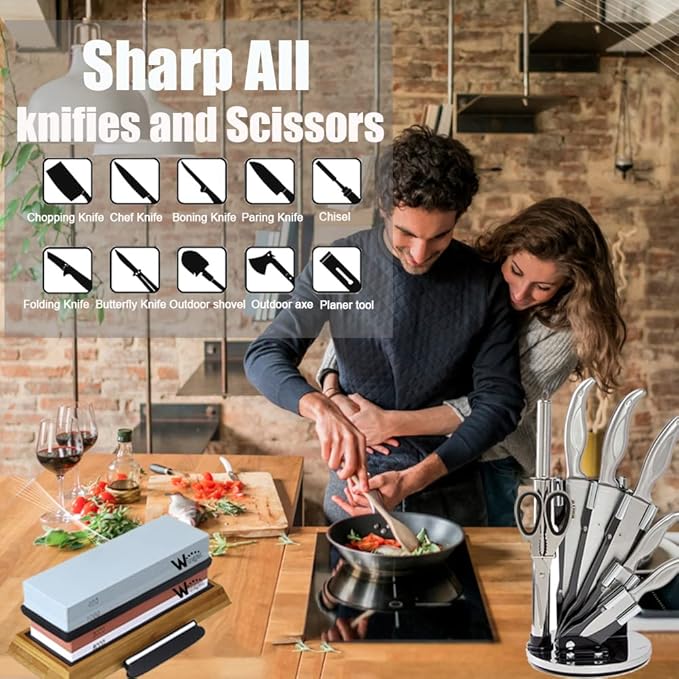 Knife Sharpening Stone Kit – 400/1000 3000/8000 Grit Wet Kitchen Whetstone - Image 5