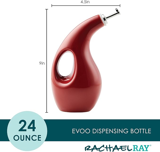 Rachael Ray Ceramic EVOO Oil and Vinegar Dispensing Bottle - Image 2