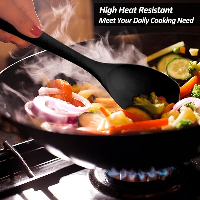 Upgrade Silicone Spatula Spoon Set, VOVOLY Heat Resistant Rubber Spoonula - Image 7
