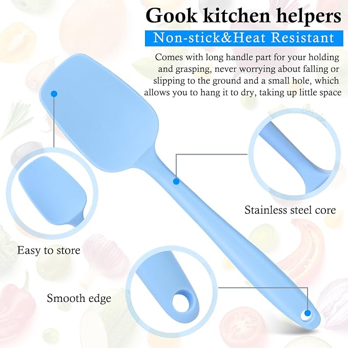 Shappy 4 Pieces Silicone Cooking Spoons 10.6 Inch Heat Resistant Kitchen Spoons - Image 4
