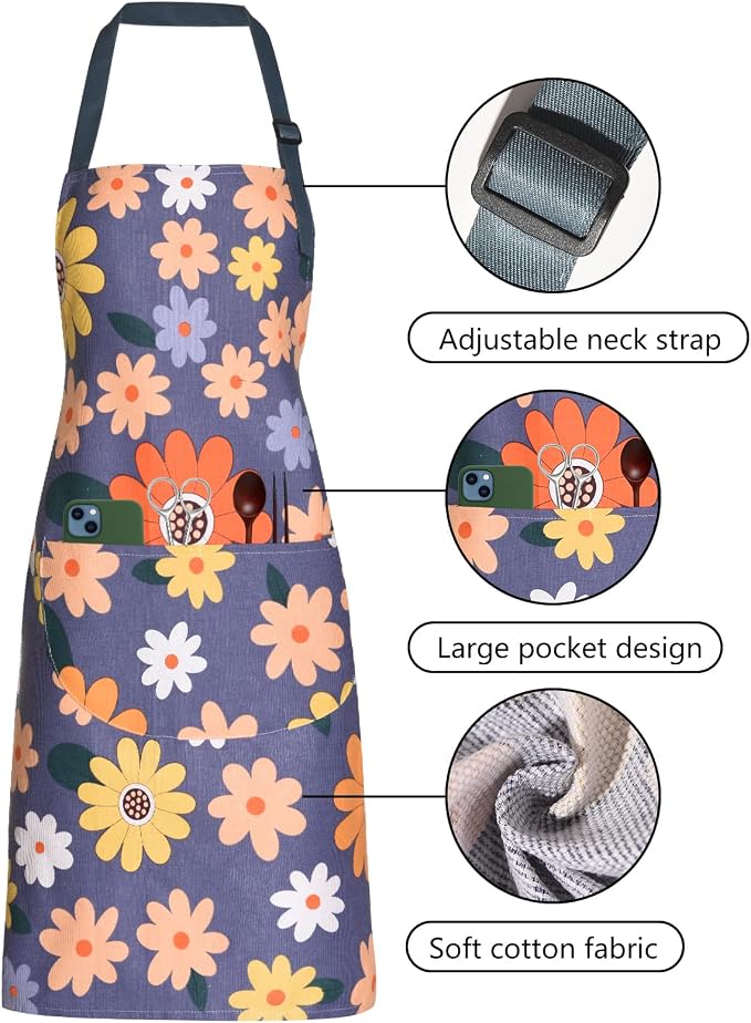 2 Pack Floral Apron for Women - Image 3