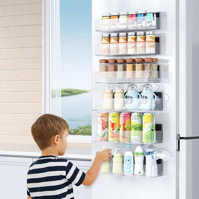 Mystozer Magnetic Spice Rack for Refrigerator, Kitchen Organizer and Storage - Image 3