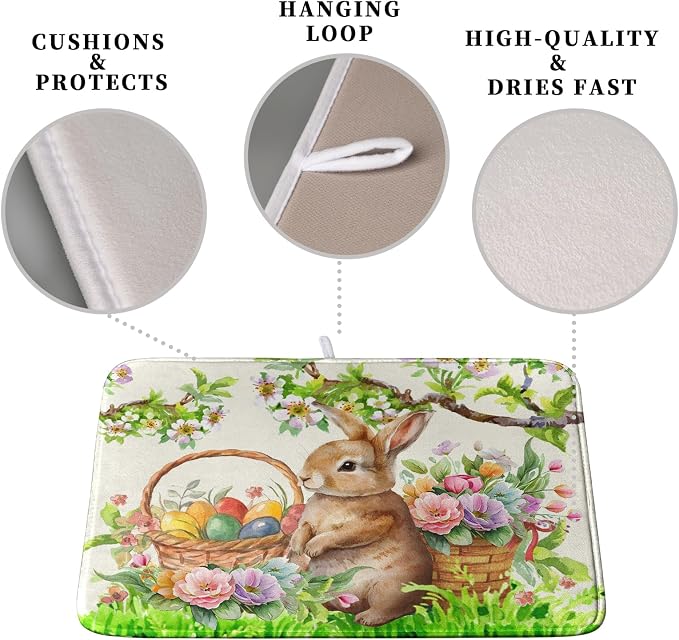 Easter Egg Bunny Dish Drying Mat - Image 3