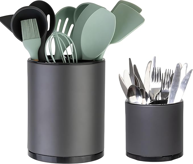 LIBODOUR Kitchen Utensil Holder Extra Large Rotating by ModernandFarmhouseUtensilHolder