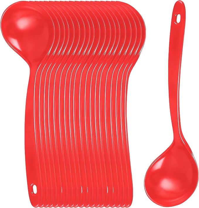Large Plastic Serving Spoons, Disposable Heavy Duty Serving Spoons, Long Handle by OULIGET