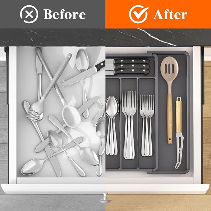 Lifewit Silverware Drawer Organizer, Expandable Utensil Tray - Image 5