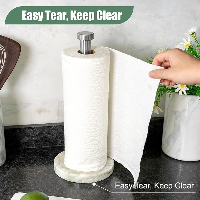 Koville African Marble Paper Towel Holder Countertop, - Image 5