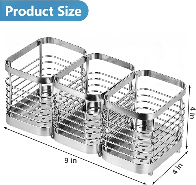 Utensil Holder, Stainless Steel Utensil Drying Rack - Image 2