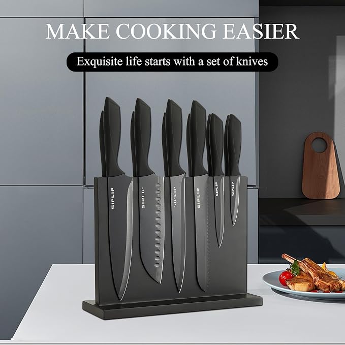 Kitchen knife set with Magnetic knife holder, 15 pieces high carbon stainless - Image 6