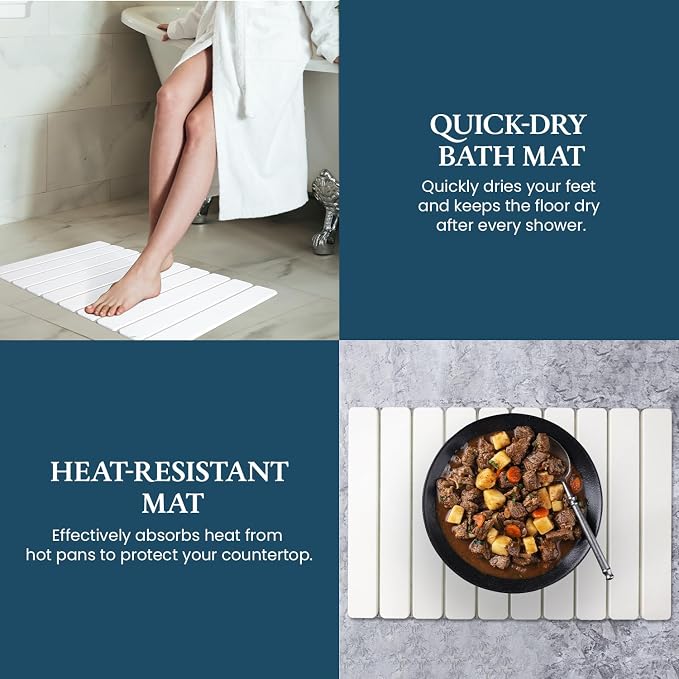 Stone Drying Mat for Kitchen Counter 24"×16"with Water Absorbent Diatomite - Image 6