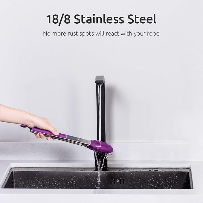 U-Taste Kitchen Tongs, 7/9/12 inches Cooking Tongs, - Image 8