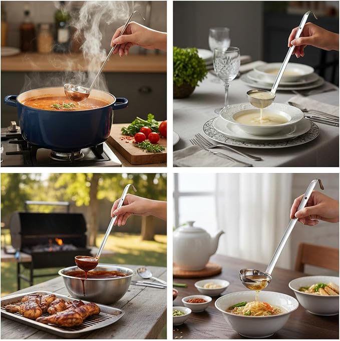 10PCS Stainless Steel Soup Ladle, 2 Oz Serving Ladles - Image 3