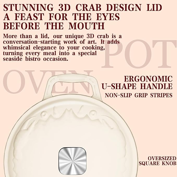 Enameled Cast Iron Dutch Oven - 5QT Dutch Oven Pot - Heavy Duty Cookware - Image 2