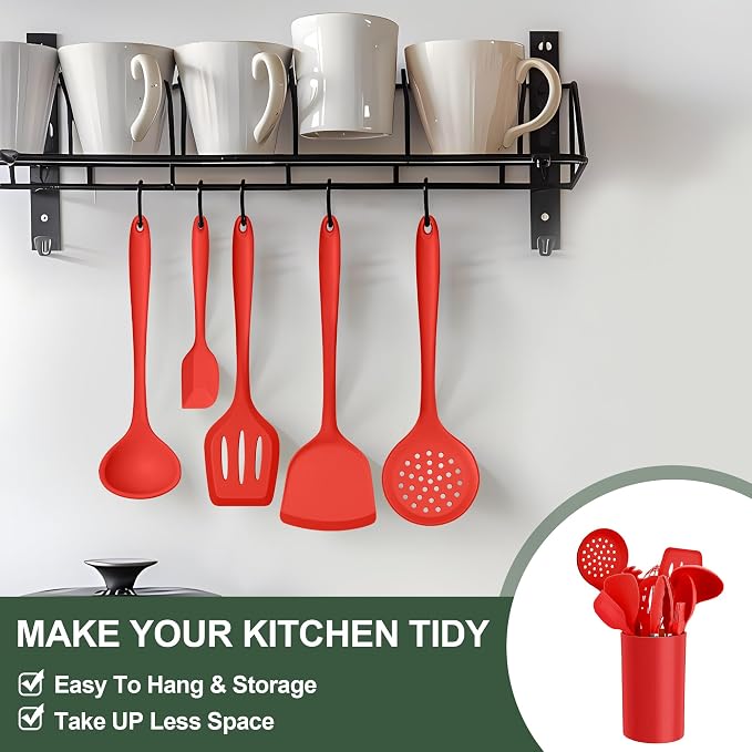 E-far Silicone Cooking Utensils Set, 25 Piece Kitchen Utensils - Image 7