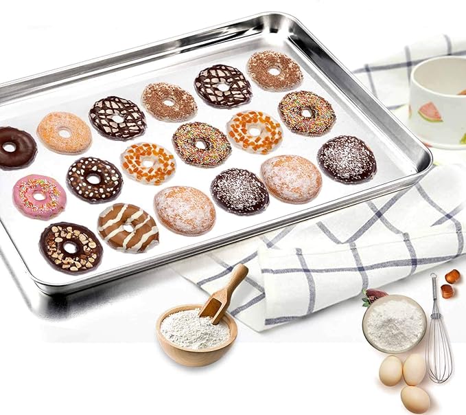 TeamFar Baking Sheet Set of 2, Baking Pans Tray Cookie Sheet Stainless Steel - Image 6
