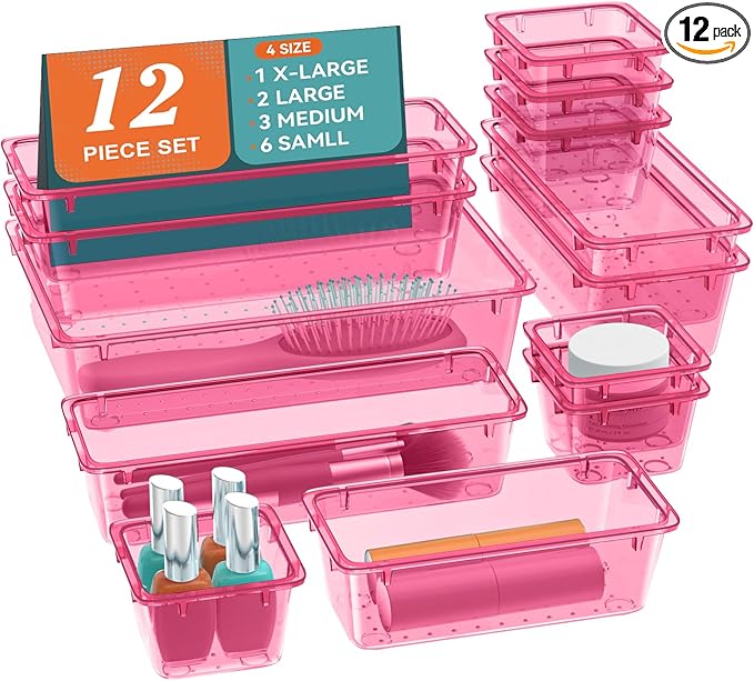 ElegantArray 12 PCS Drawer Organizer Set, 4 Sizes Tool Storage Trays by Unknown