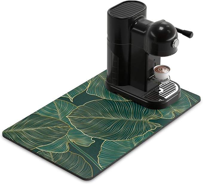 Rnivvi Coffee Mat, Hide Stain Rubber Backed Absorbent Dish Drying Pad by Rnivvi