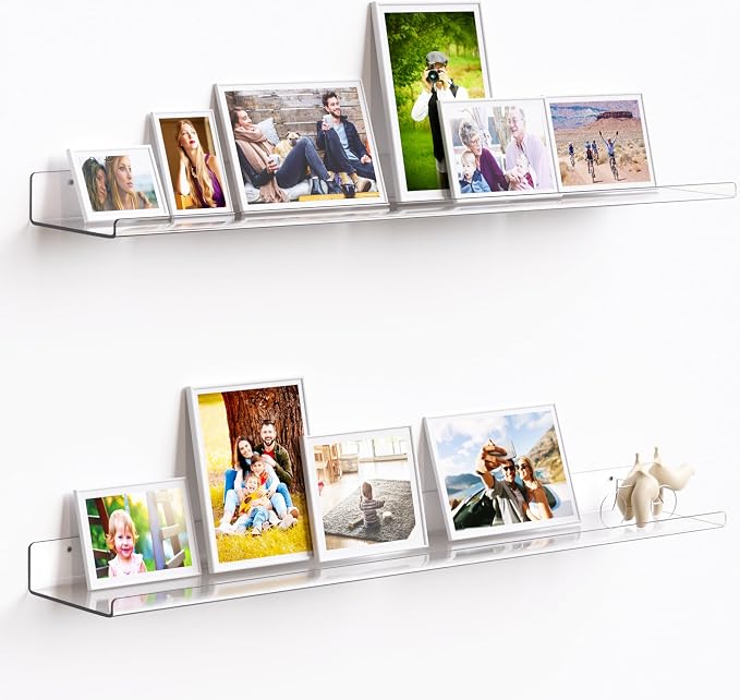 upsimples 2 Pack 35.5x5.5 Inches Acrylic Shelves by upsimples