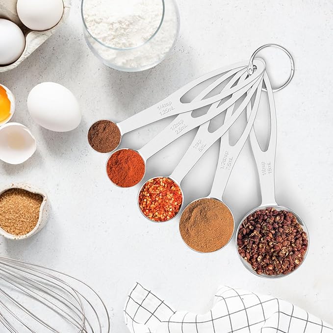 5pcs Measuring Spoon Set, Heavy Duty Stainless Steel Measuring Cups - Image 4