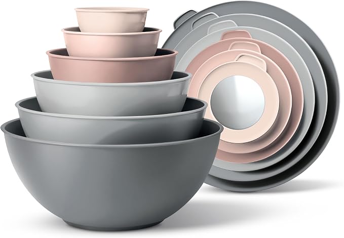 COOK WITH COLOR Mixing Bowls with TPR Lids by CookwithColor
