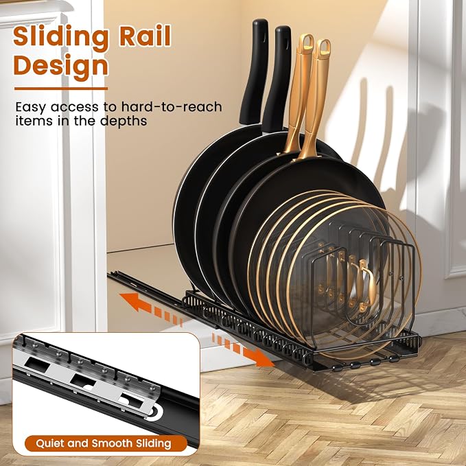 Housolution 2 Pack Pull Out Pot and Pan Organizer - Image 2