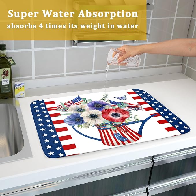 American Flag 4th of July Dish Drying Mats - Image 7