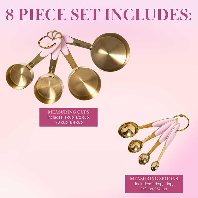 Paris Hilton Measuring Cups and Spoons Set, Stainless Steel - Image 6