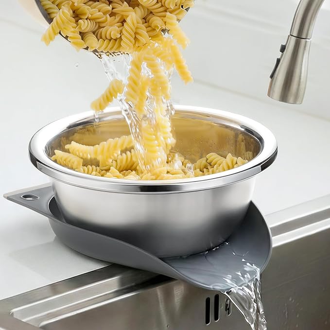 3.5QT Hands-Free 304 Stainless Steel Strainer and Colander by NETANY