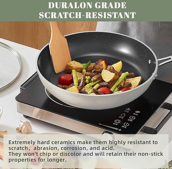 Nuwave 7pc Cookware Set Healthy Duralon Blue Ceramic Nonstick Coated, Diamond - Image 4