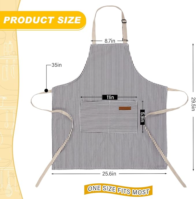 Handepo 4 Pcs Kitchen Aprons - Image 2