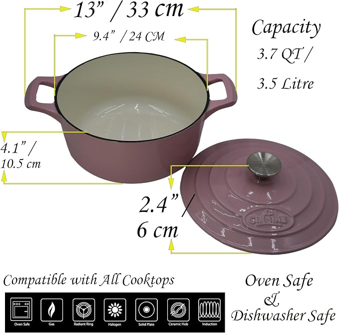 La Cuisine Enameled Cast Iron Dutch Oven Casserole Dish Pot - Image 6