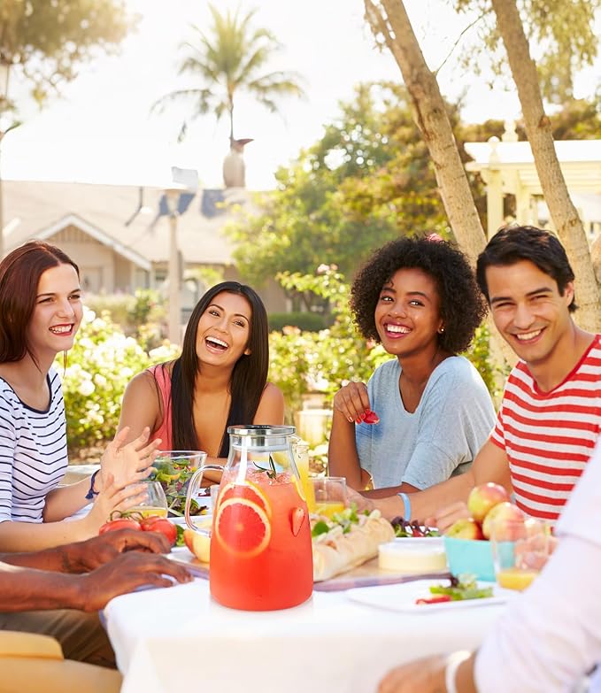 Glass Pitcher with Lid, 3 Liter 100oz Water Pitcher with Handle and Spout - Image 6