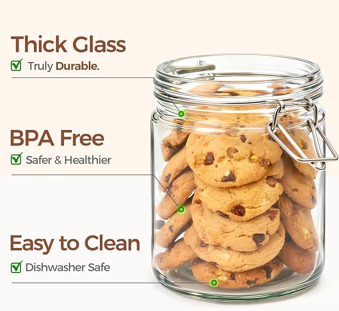 ComSaf 6-Pack 25oz Straight Sided Glass Jars - Image 4