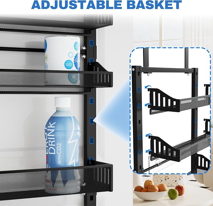 coobest 8-Tier Over the door Spice Rack Organizer, Large Heavy Duty Metal Wall - Image 5