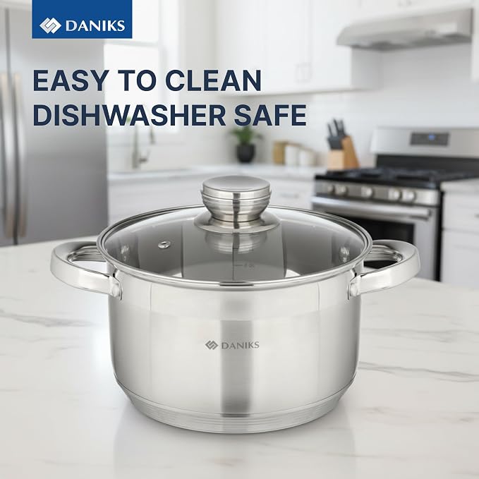Daniks Standard 4 Quart Stainless Steel Stock Pot - Image 7