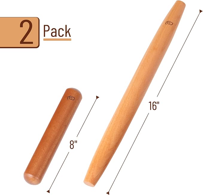 BAMBOO LAND- French Rolling Pin Set, Natural Wood Rolling Pins - Image 2