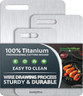 Titanium Cutting Boards Set of 3, 100% Pure Titanium Kitchen Cutting Board by Goodartificer