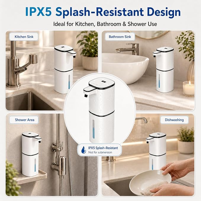 Automatic Liquid Soap Dispenser, 9 Adjustable Levels, 380ml/12.8oz, Touchless - Image 8