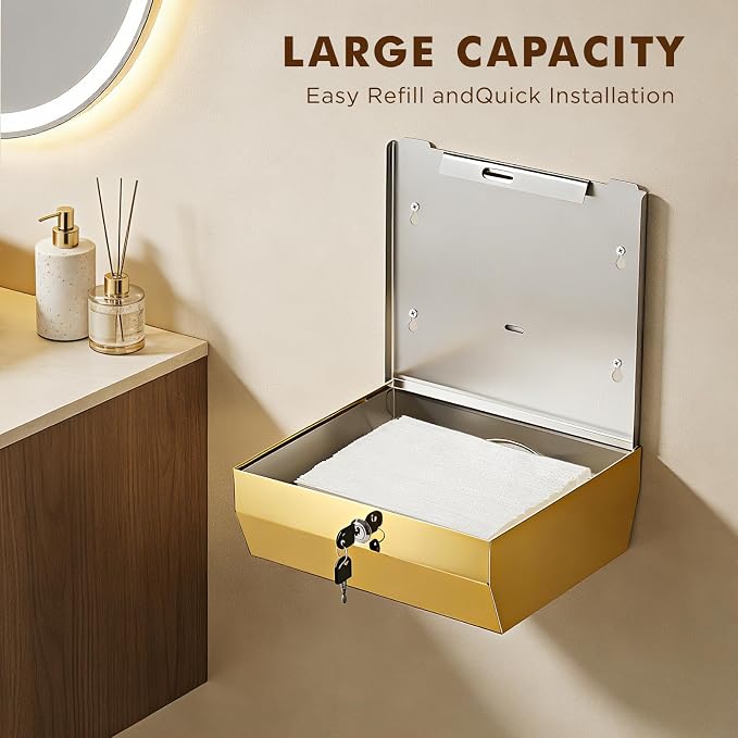 Wall Mounted Stainless Steel Paper Towel Dispenser - Image 3
