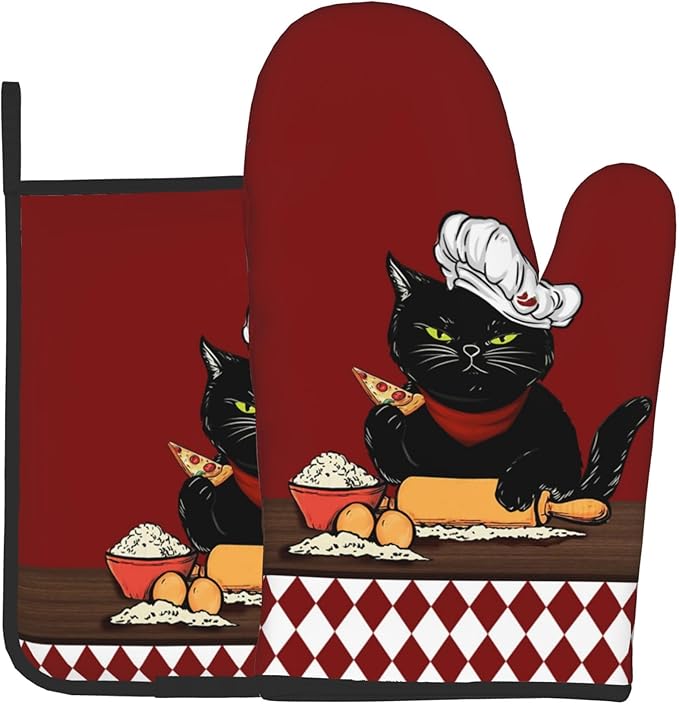 Cat Pot Holders and Oven Mitts by DZGlobal
