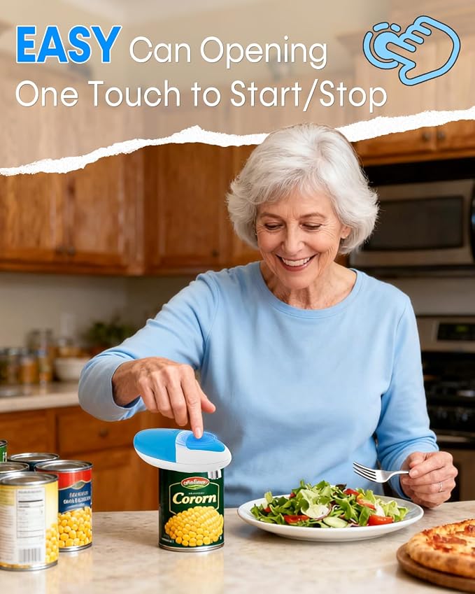 Seniors Arthritis Electric Can Opener: Battery Operated, Hands free, One Touch - Image 2