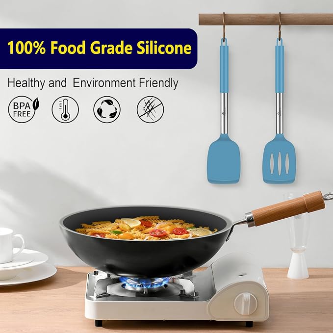 HOTEC Silicone Spatula Set of 2 Heat-Resistant 600°F & BPA-Free Kitchen - Image 7