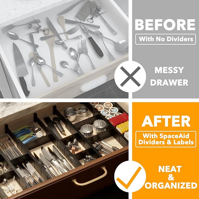 SpaceAid Bamboo Drawer Dividers - Image 2