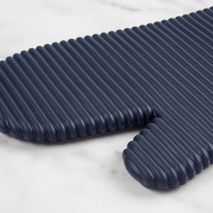 KITCHENAID Ribbed Soft Silicone Oven Mitt 2-Pack Set, Ink Blue - Image 4