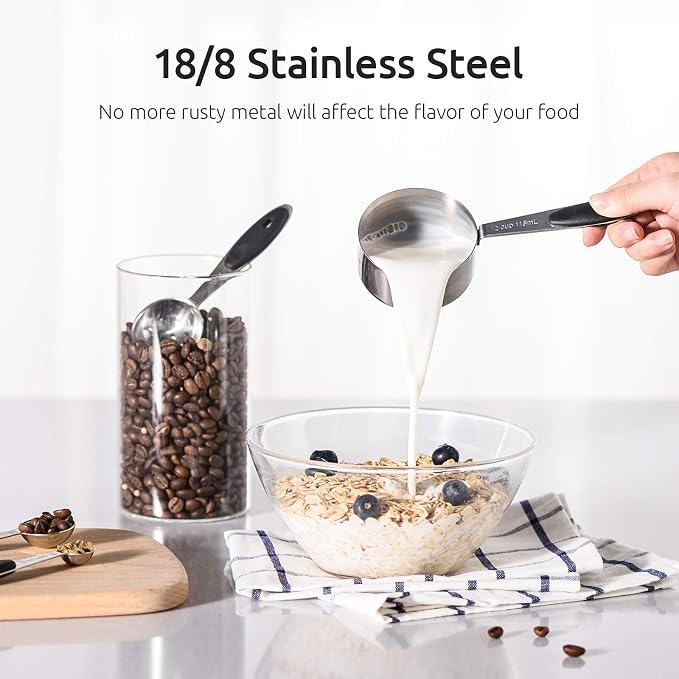 Measuring Cups : U-Taste 18/8 Stainless Steel Measuring Cups and Spoons Set of - Image 3