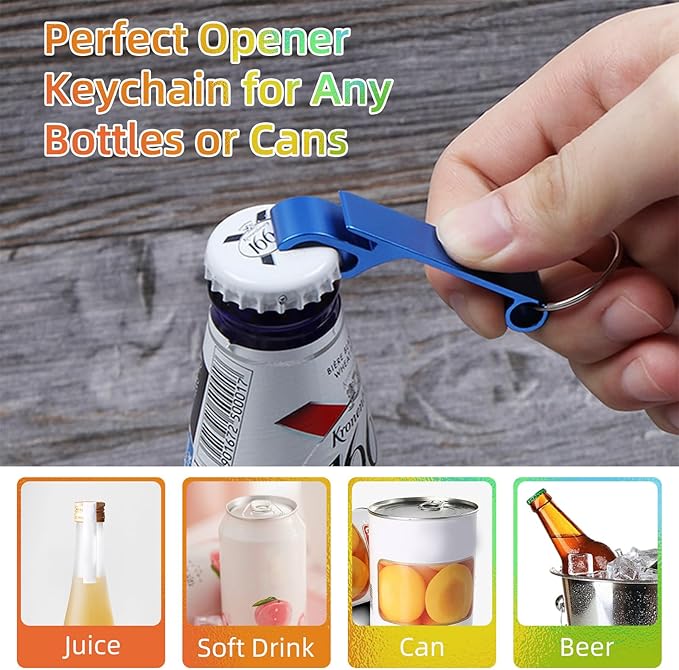 400 Pack Colorful Metal Bottle Opener Keychains Bulk, Tiny Beverage Opener - Image 4
