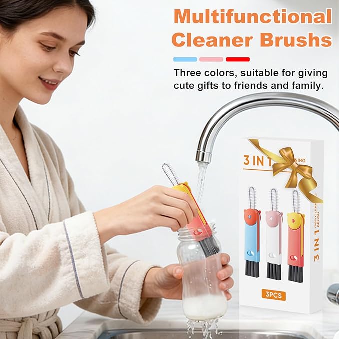 3 in 1 Cup Lid Cleaning Brush, Portable Gap Cleaner Brush - Image 2