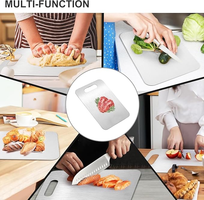 Titanium Cutting Boards for Kitchen, Food Grade 304 Stainless Steel Cutting - Image 4